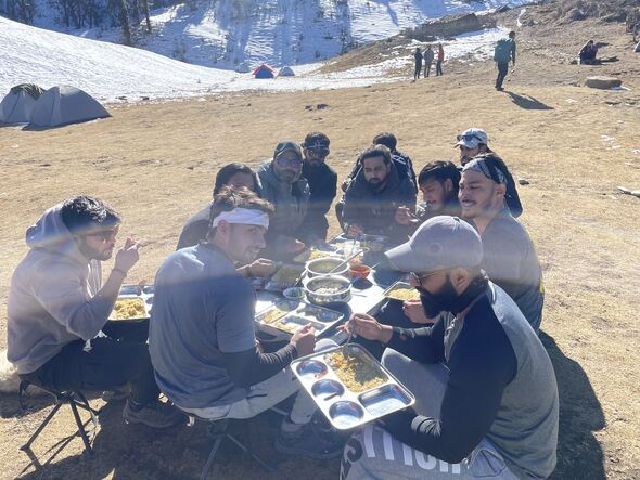 Enjoying the Maggi in Gui Campsite 